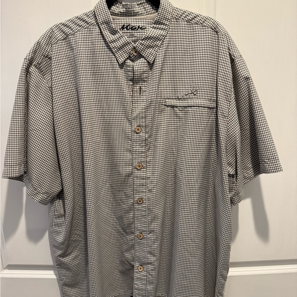Mojo Outdoors Brown and White Gingham Casual Shirt - Picture 1 of 2